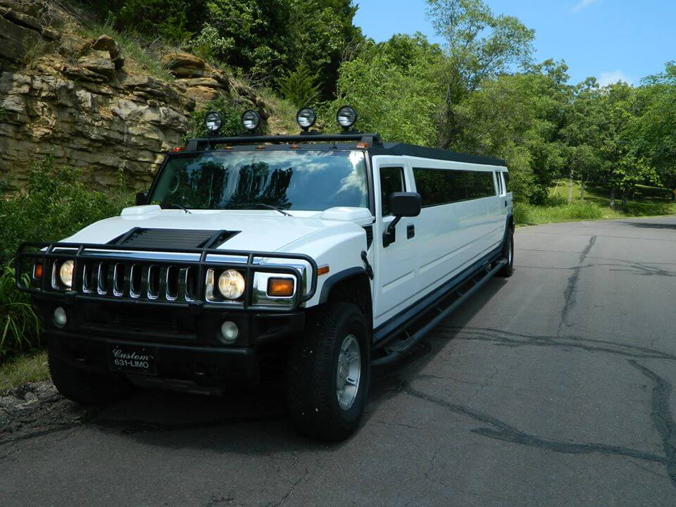 White H2 Hummer limousine - Custom Limousine Kansas City